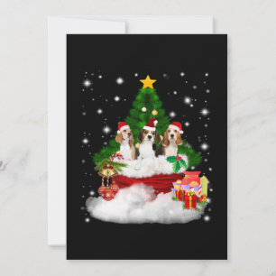 Drie beagles kerstmis met kerstboom bedankkaart