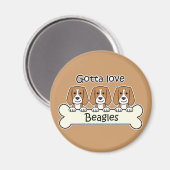 Drie Beagles Magneet (Voorkant / Achterkant)