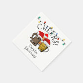 DRIE BEERS CHEERS-kerstvierkant papier Servet (Hoek)