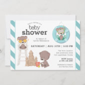 Drie Beren op het Beach Boy Baby shower Kaart (Voorkant)