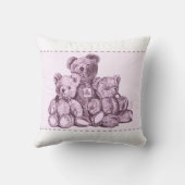 Drie Beren Roze Sierkussen (Achterkant)