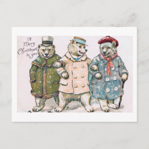 "Drie Beren" Vintage Feestdagenkaart