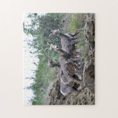 Drie berggeiten op Rocks Design Jigzaag Puzzle Legpuzzel (Verticaal)