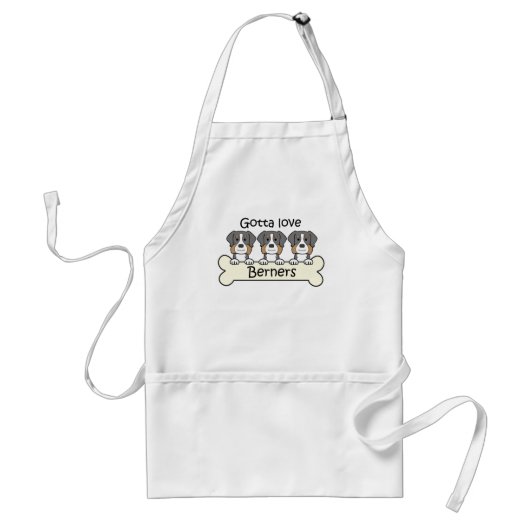 Drie Bernese Mountain Dogs Standaard Schort (Voorkant)