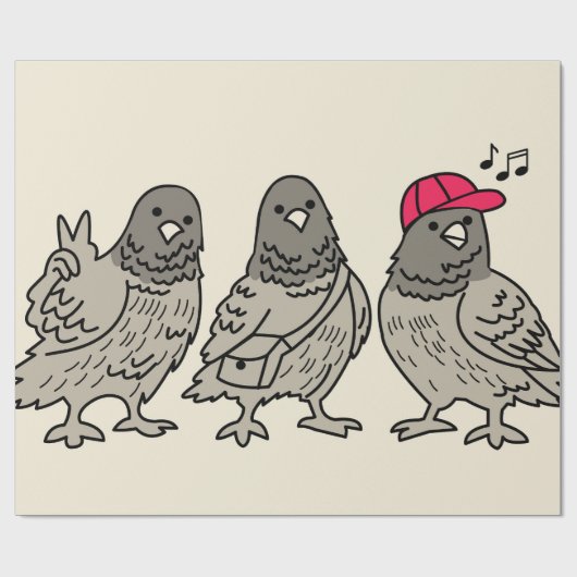 Drie beste vrienden cadeaupapier (Vlak)
