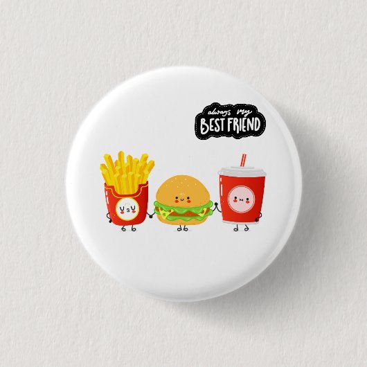 Drie beste vrienden leuke voeding ronde button 3,2 cm (Voorkant)