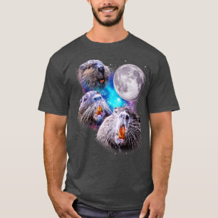 Drie Bevers Howl op de Maan T-shirt