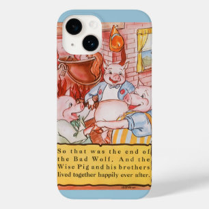 Drie Biggetjes Koken Wolf, Vintage Sprookje Case-Mate iPhone 14 Hoesje