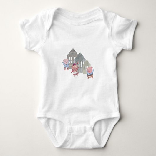 Drie Biggetjes met hun Huizen Romper (Voorkant)