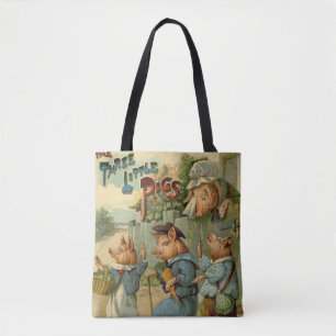 Drie Biggetjes Vintage Sprookje Draagtas