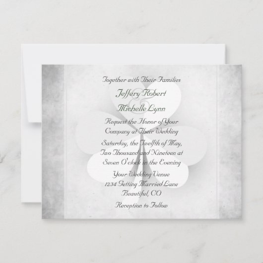 Drie blad klaver Ierse bruiloft uitnodiging (Voorkant)