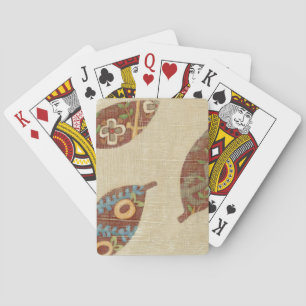 Drie bladeren op Linen Texture Background Speelkaarten