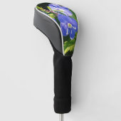 Drie blauwe bloemen golfheadcover (Schuin)