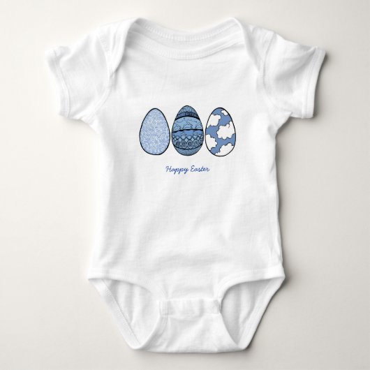 Drie blauwe eieren, Happy Easter Romper (Voorkant)