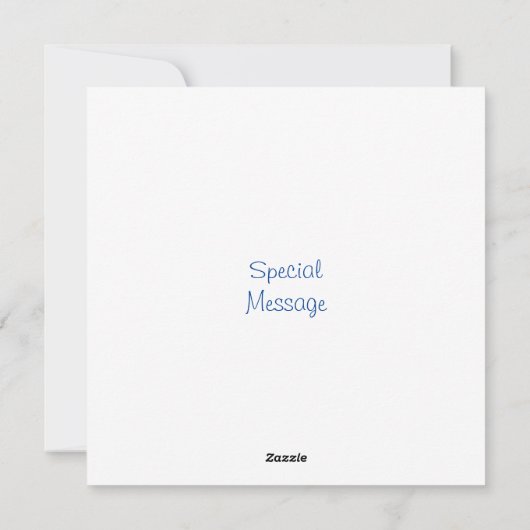 Drie blauwe groene Waterverf pijnbomen Feestdagenkaart (Achterkant)