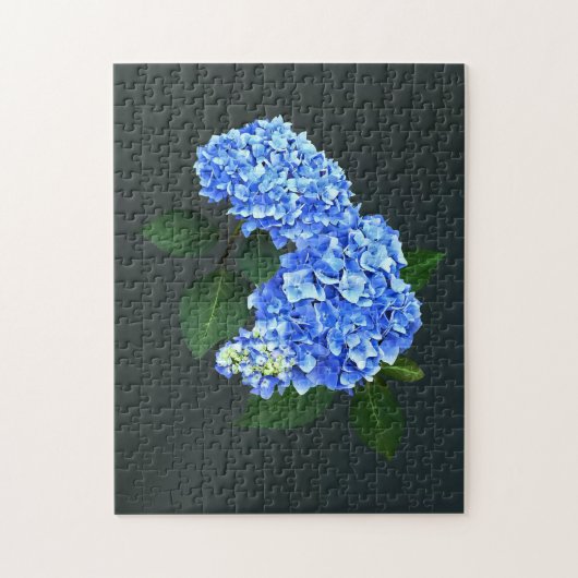 Drie blauwe hortensia's legpuzzel (Verticaal)