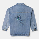 Drie Blauwe Vlinders van Molly Harrison Denim Jacket (Achterkant)