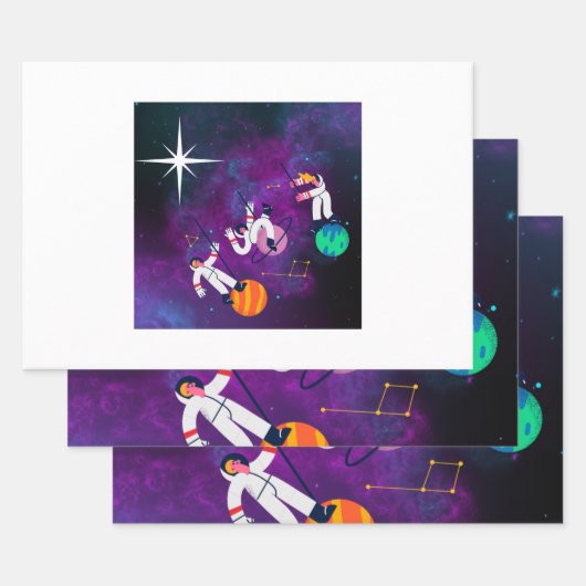 Drie blikvangpapier inpakpapier vel (Set)