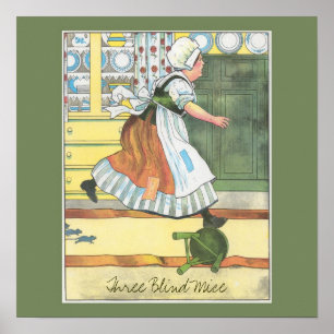 Drie Blind-muizen afdrukken Poster