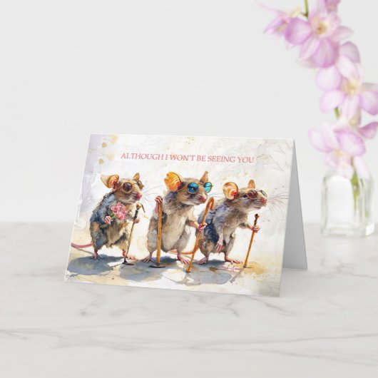 Drie Blind Muizen Verjaardag Delight Kaart (Orchidee)