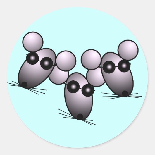 Drie Blinde Mice Sticker (Voorkant)