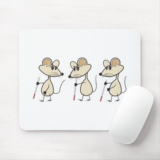 drie blinde muizen muismat (Met muis)