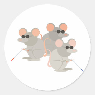 Drie blinde muizen ronde sticker