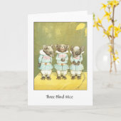 Drie Blinde Muizen, Wenskaart Kaart (Gele Bloem)