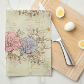 Drie bloemen,  land bloemen theedoek (Quarter Fold)