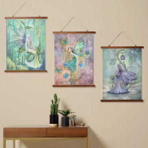 Drie bloemenfeeën van Molly Harrison Hangend Wandkleed