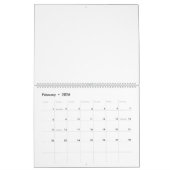 Drie bloemetjes met groene en oranje bloemblaadjes kalender (Feb 2026)