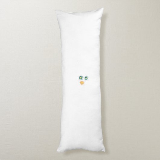 Drie bloemetjes met groene en oranje bloemblaadjes lichaamskussen (Achterkant (Verticaal))