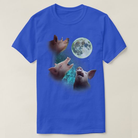 Drie Boerderij Varkens Howl bij Moon 3 Wolfs Funny T-shirt (Design voorkant)