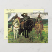 Drie Bogatyrs (1898) van Viktor Vasnetsov Print Briefkaart (Voorkant / Achterkant)