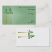 Drie bomen met zaaghoutbedekking visitekaartje (Voorkant / Achterkant)