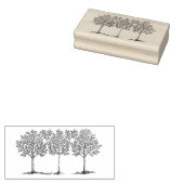 Drie  bomen 	rubberstempel (Gestempeld)