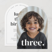 Drie boogfoto 3e verjaardag kaart (Voorkant / Achterkant)