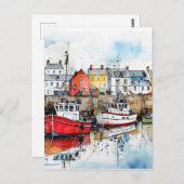 Drie boten in de Vissende haven Briefkaart (Voorkant / Achterkant)