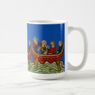 Drie boten op de Blauwe Koffiemok