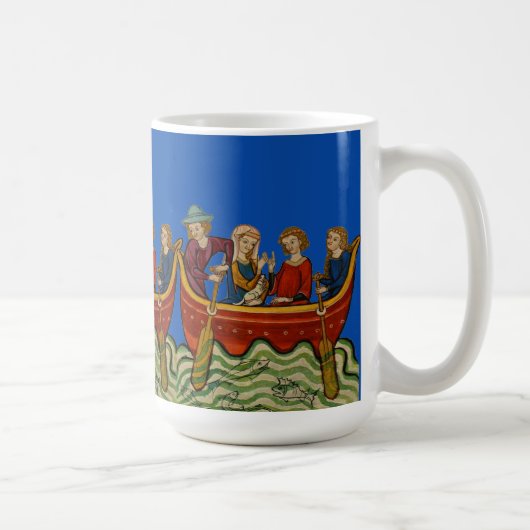 Drie boten op de Blauwe Koffiemok (Rechts)