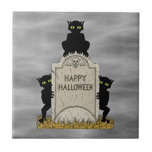Drie boze geesten, gelukkig Halloween Tegeltje