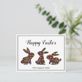 Drie Briefkaart van Folklore Easter Bunnies