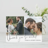 Drie bruiloft foto's Dank je wel Bedankkaart (Staand voorkant)