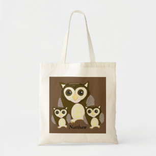 Drie bruine eigenaars gepersonaliseerd tote bag