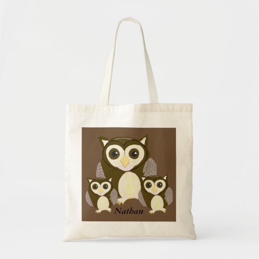 Drie bruine eigenaars gepersonaliseerd tote bag (Voorkant)