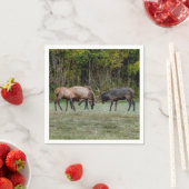 Drie Bull Elk Fight Servet (Insitu)