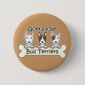 Drie bull Terriers Ronde Button 5,7 Cm (Voorkant)