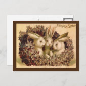 Drie Bunnies paasbegroet Briefkaart (Voorkant / Achterkant)
