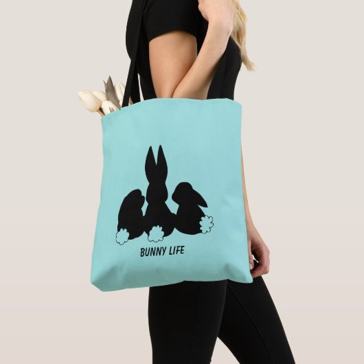 Drie Bunny Rabbits Canvas tas (Dichtbij)