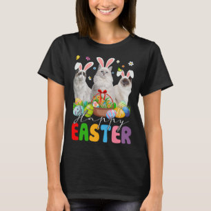 Drie bunny Ragdoll Cats & Easter Egg Basket Easte T-shirt